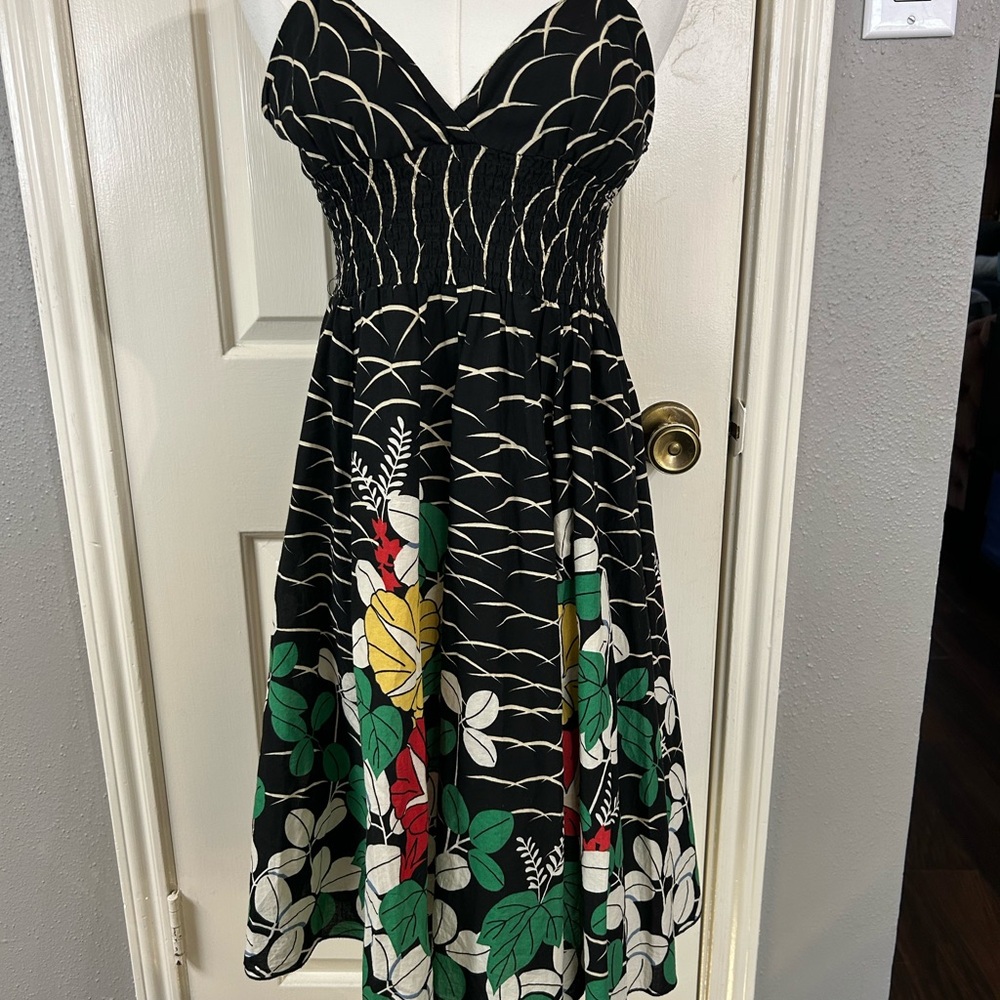 Dress Vintage Forever 21 Black Floral Sundress Size S